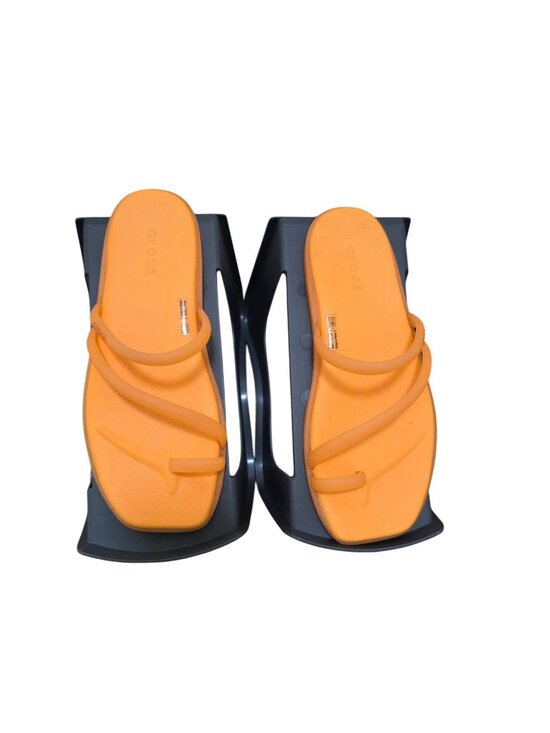 Crocs Women's Miami Frosted Toe Loop Strappy Orange Slide Sandals W5 - Picture 1 of 8